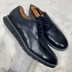 Deer Stags Benton Black Wingtip Brogue Oxford Shoes Mens 10.5 M Memory Foam